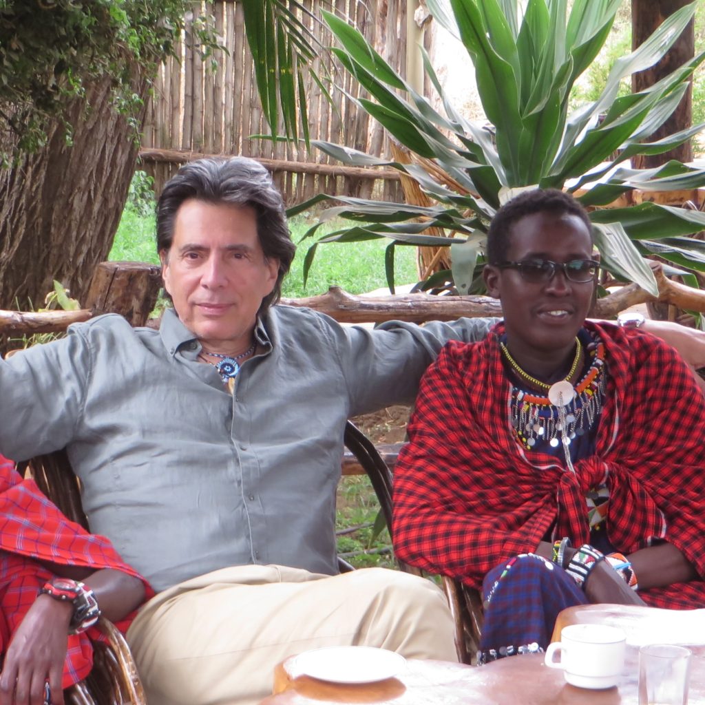 Eric Young with his Maasai ‘brother’ Nelson Ole Reiyia. (Courtesy)