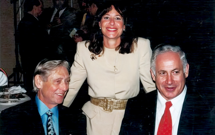 Gail Asper with her late father Izzy Asper and Prime Minister Benjamin Netanyahu.