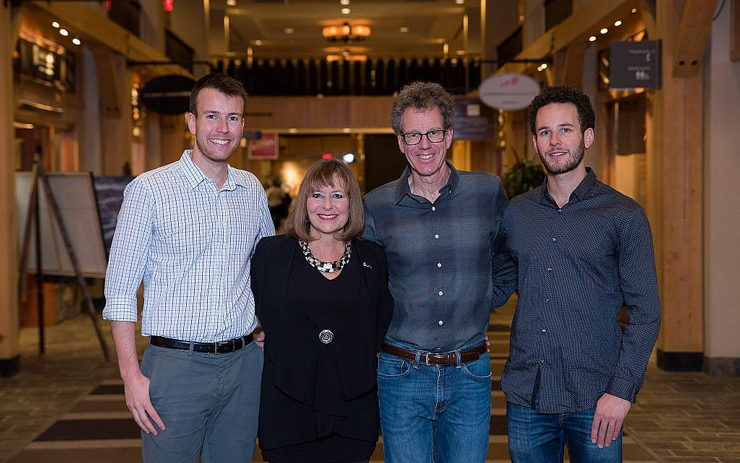 Gail Asper with her family — husband Dr. Michael Paterson, and sons Jonathan and Stephen Paterson.