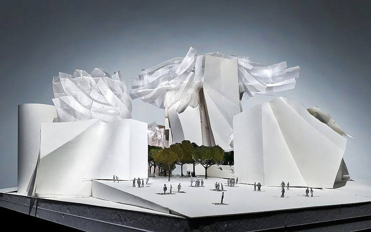 A model of architect Frank Gehry’s design for the World’s Jewish Museum.