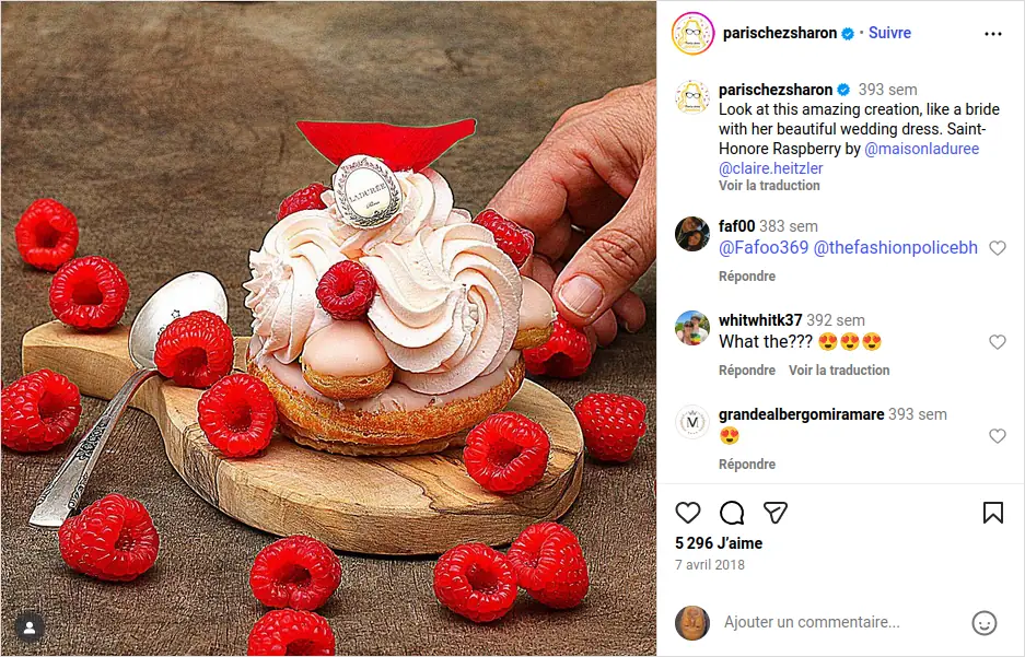 Saint-Honore Raspberry (Instagram post)
