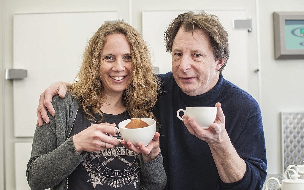 Sharon Heinrich with French chocolatier Jacques Genin. (Sivan Askayo)