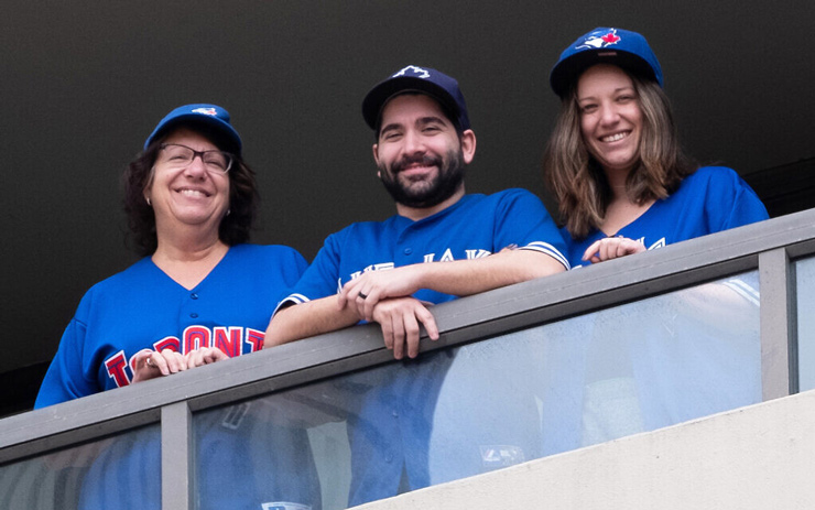 Cindy Greenspoon, left, Richard and Zoey Marchese, photographed by Elliot Sylman, April 2020.