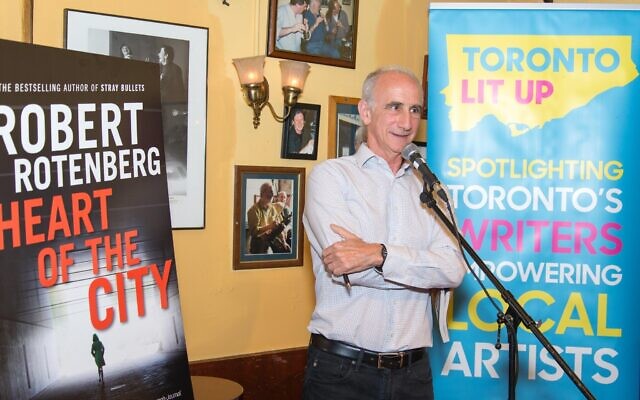 Author Robert Rotenberg speaks at the launch of his fifth book, ‘Heart of the City,’ in Toronto, August 2017. (Photo by Ted Feld)