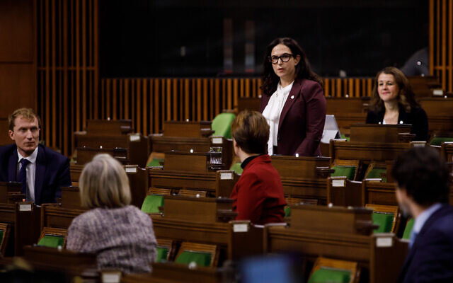 Illustrative: MP Ya’ara Saks asks Canadian Prime Minister Justin Trudeau a question during Question Period in the House of Commons, in West Block of Parliament, in Ottawa, Canada, on November 25, 2020. (Courtesy)