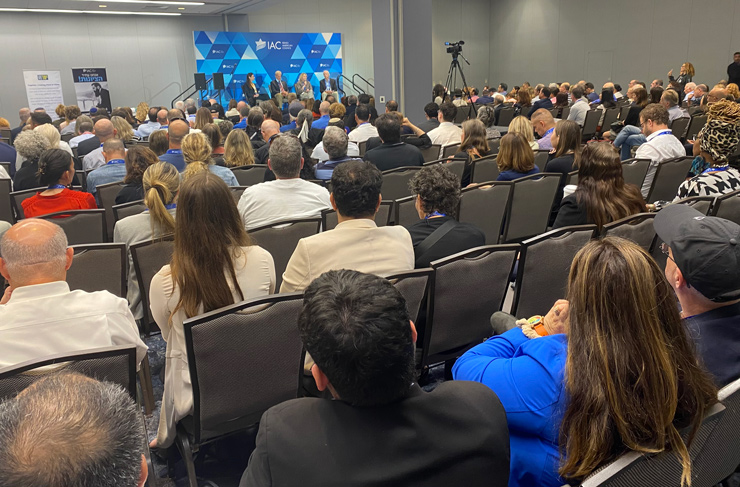 The attendees and the breakout panel at the Israeli American Council National Summit, in Washington, DC, September 21, 2024. (Robert Sarner)