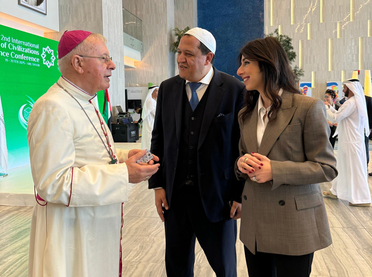 Shannon Seban at the second International Dialogue of Civilization and Tolerance conference, an interfaith event in Abu Dhabi, February 2025. (Courtesy)