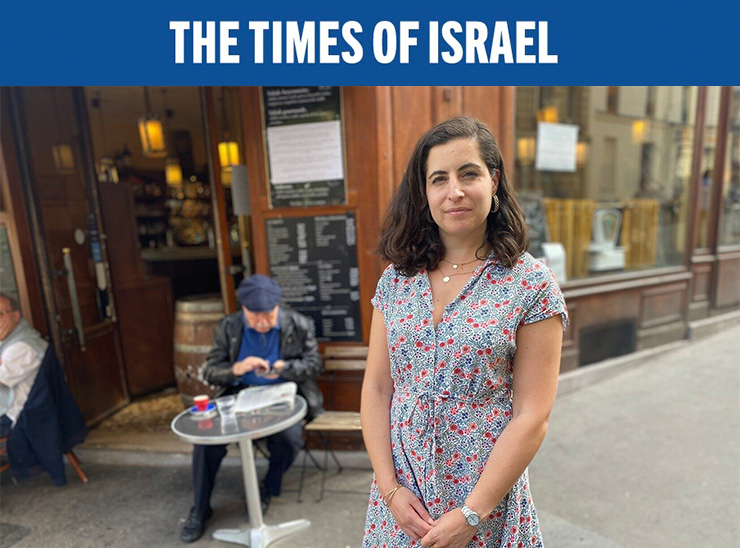 Times of Israel - Journalist and author of 'French Victims of Hamas,' Rachel Binhas, in Paris, June 2025. (Robert Sarner)