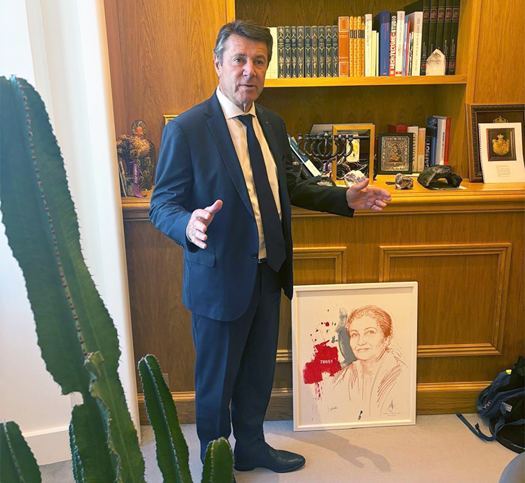 Nice Mayor Christian Estrosi in his office at Nice City Hall, June 2025. (Robert Sarner)